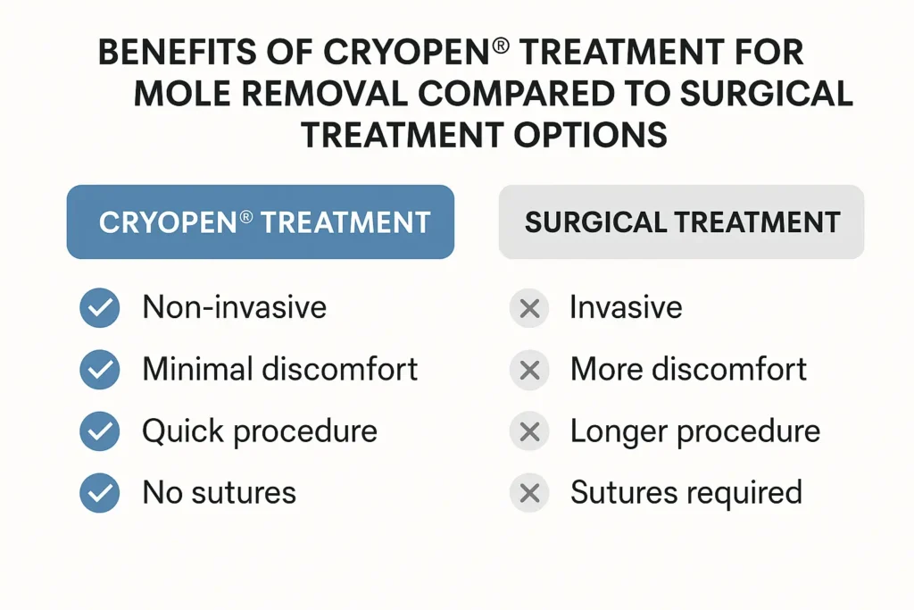 Benefits of facial mole removal Westbourne Green - call our team today to book a consultation